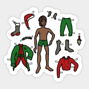 Paper Doll Pieces - Becoming Santa (Male Doll) Sticker